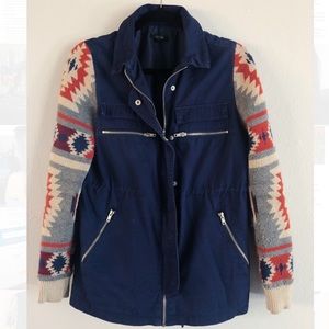 Jacket with Printed Sleeves